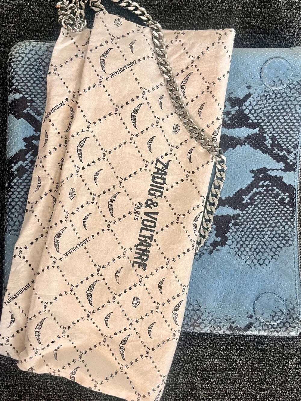 ZADIG & Voltaire Rock Savage        Python Crossbody/Clutch with orginal dustbag